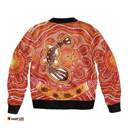 Aboriginal Goanna Art Bomber Jacket Native Australian Animals