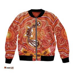 Aboriginal Goanna Art Bomber Jacket Native Australian Animals