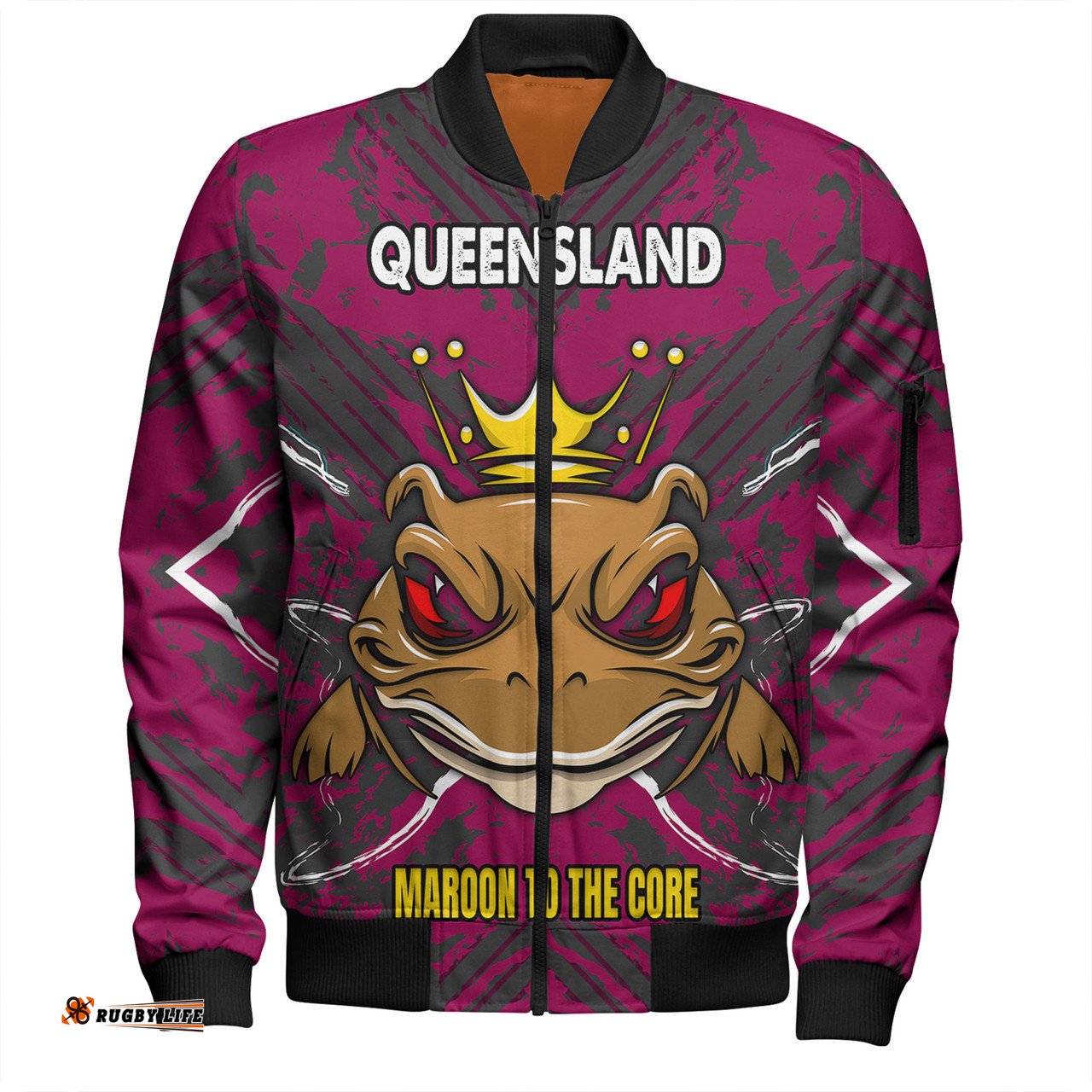 Cane Toads Sport Bomber Jacket - Custom Marron To The Core