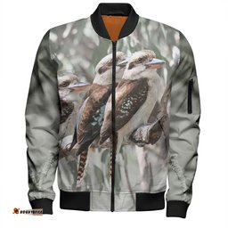 Australia Kookaburra Bomber Jacket - Kookaburra Artwork Bomber Jacket