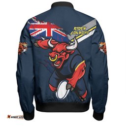 North Queensland Cowboys Bomber Jacket Custom For Die Hard Fan Australia Flag Scratch Style