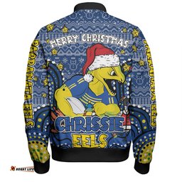 Parramatta Eels Christmas Custom Bomber Jacket - Christmas Knit Patterns Vintage Jersey Ugly Bomber Jacket