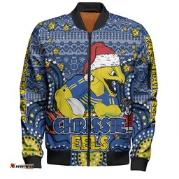 Parramatta Eels Christmas Custom Bomber Jacket - Christmas Knit Patterns Vintage Jersey Ugly Bomber Jacket