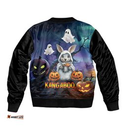 Happy Kangaboo Bomber Jacket Kangaroo and Halloween Haunted House