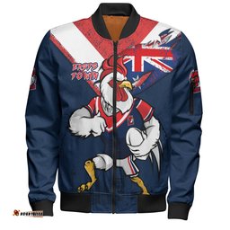 Sydney Roosters Bomber Jacket Custom For Die Hard Fan Australia Flag Scratch Style