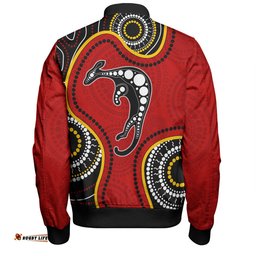 Australia Bomber Jacket Aboriginal Art With Kangaroo