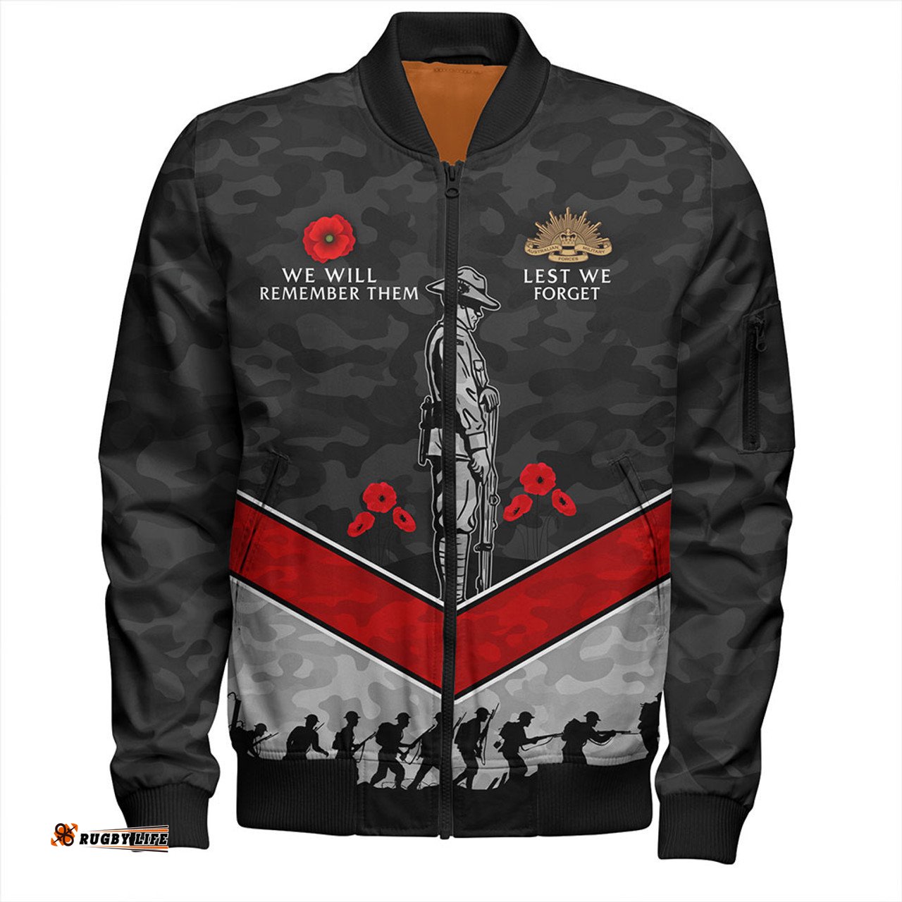 Australia Bomber Jacket Camouflage Lest We Forget