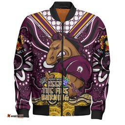 Brisbane Broncos Bomber Jacket Aboriginal Inspired Naidoc Week Custom For Die Hard Fan Supporters