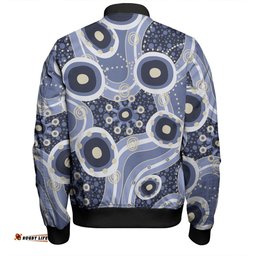 Australia Aboriginal Bomber Jacket - Purple Aboriginal Dot Art Inspired Bomber Jacket