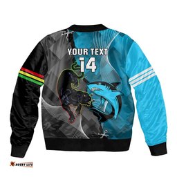 Custom NRL Panthers And Sharks Rugby 2024 Bomber Jacket Go Champions Dynamic Version