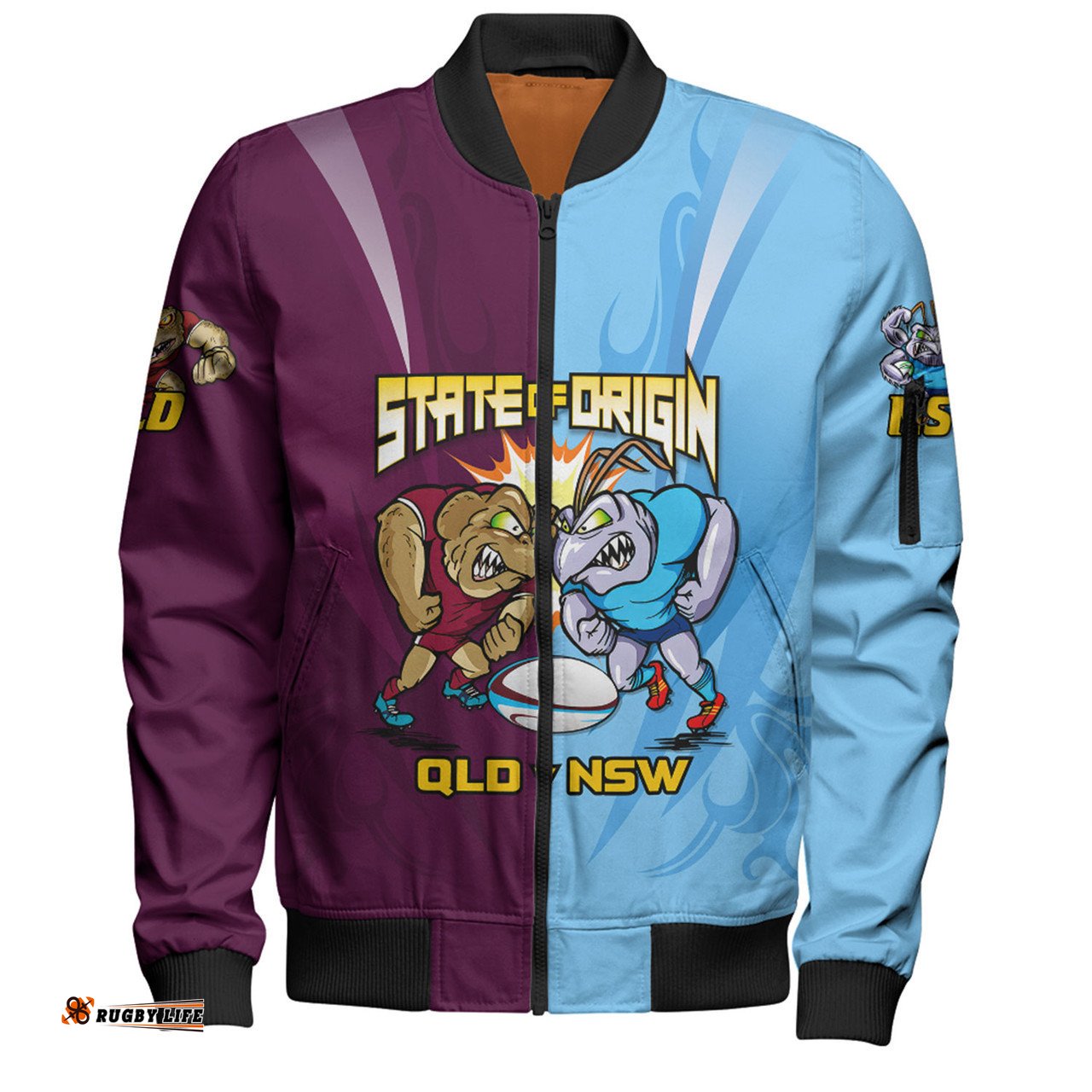 Queensland Maroons Bomber Jacket Custom State Of Origin 2024 Tough Fan Rugby For Life QLD vs NSW
