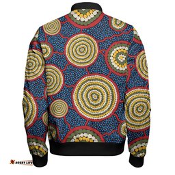 Australia Aboriginal Bomber Jacket - Beautiful Indigenous Seamless Pattern Based in Universe with Galaxies Form Bomber Jacket