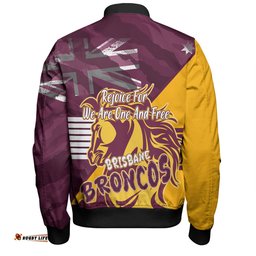 Brisbane Broncos Bomber Jacket - Happy Australia Day We Are One And Free V2