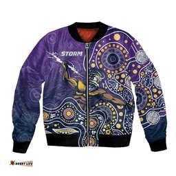 Personalised Storm Rugby Aboriginal Bomber Jacket 2024 GO Storms