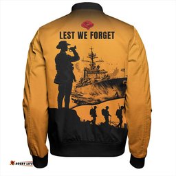 Australia Bomber Jacket Lest We Forget Navy Anzac