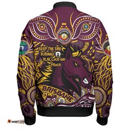 Brisbane Broncos Bomber Jacket Celebrating Naidoc Week 2024 Aboriginal Dot Art Inspired