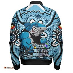 Cronulla-Sutherland Sharks Bomber Jacket Aboriginal Inspired Naidoc Week Custom For Die Hard Fan Supporters