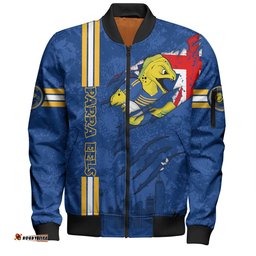 Parramatta Eels Bomber Jacket - Happy Australia Day Flag Scratch Style