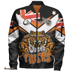 Wests Tigers Bomber Jacket - Happy Australia Day We Are One And Free