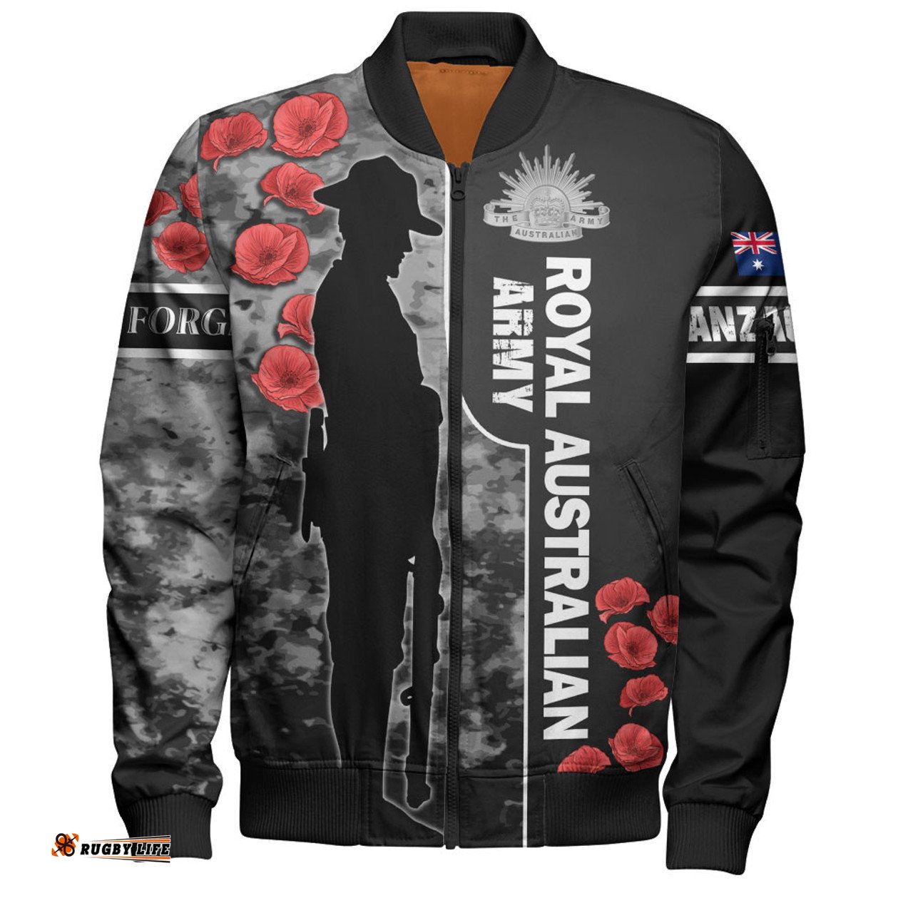 Australia Bomber Jacket - Custom Royal Australian Army Anzac Day Camouflage Style