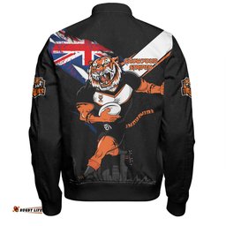 Wests Tigers Bomber Jacket Custom For Die Hard Fan Australia Flag Scratch Style