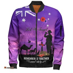 Australia Anzac Day Bomber Jacket - Anzac Day We Served Side By Side Bomber Jacket
