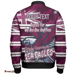 Manly Warringah Sea Eagles Bomber Jacket - Happy Australia Day We Are One And Free