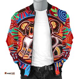 Aboriginal Men's Bomber Jacket, Koala and Hand Art Dot Painting Jacket