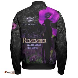 Anzac Day Bomber Jacket - Remember All Animals That Served