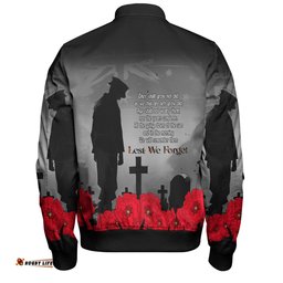 Australia Anzac Day Custom Bomber Jacket - Remembrance Day Soldier In A Red Poppies Field Bomber Jacket