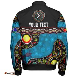 Australia Bomber Jacket Custom Naidoc Week Culture Art With River And Tortoise Aboriginal