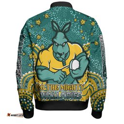 Australia Wallabies Custom Bomber Jacket - Custom With Aboriginal Inspired Style Of Dot Painting Patterns Bomber Jacket
