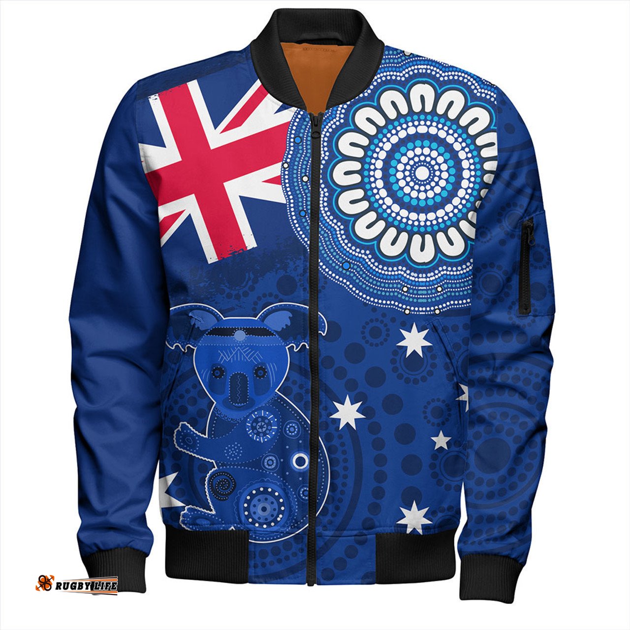 Australia Bomber Jacket Flag With Koala Aboriginal