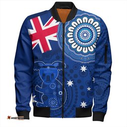 Australia Bomber Jacket Flag With Koala Aboriginal