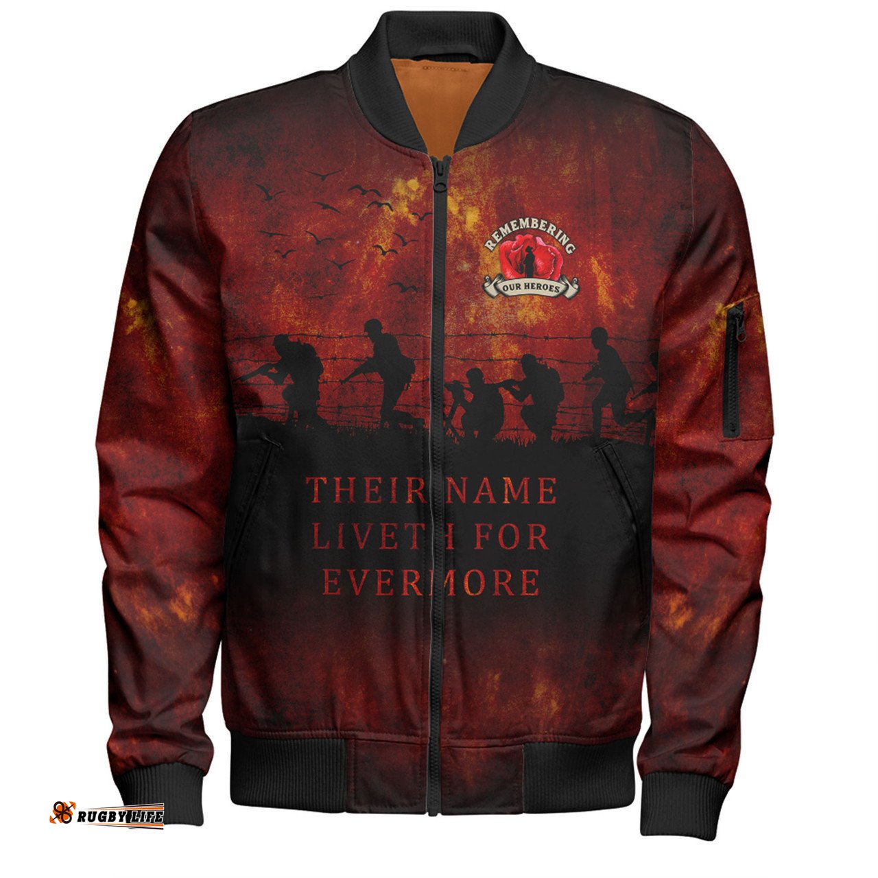 Australia Bomber Jacket - Anzac Day Their Name Liveth For Evermore Dark Grunge Style