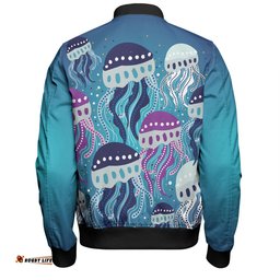 Australia Aboriginal Bomber Jacket - Aboriginal Art Painting With Jellyfish Bomber Jacket