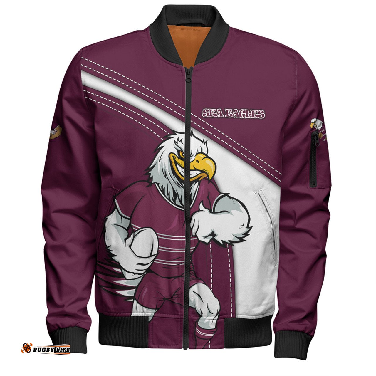 Manly Warringah Sea Eagles Bomber Jacket Custom Team Of Us Die Hard Fan Supporters