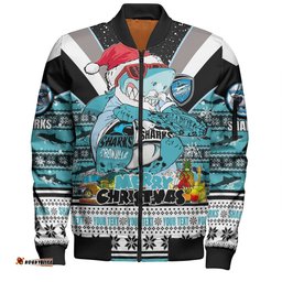 Cronulla-Sutherland Sharks Christmas Custom Bomber Jacket - Sharks Santa Aussie Big Things Bomber Jacket