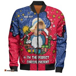 Australia Christmas Custom Bomber Jacket - I'm the Perfect Present Blue Bomber Jacket