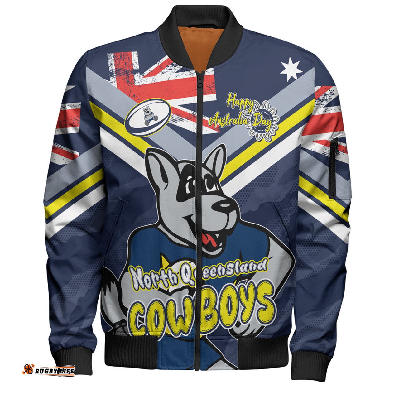 North Queensland Cowboys Bomber Jacket - Happy Australia Day We Are One And Free