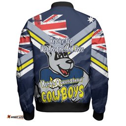 North Queensland Cowboys Bomber Jacket - Happy Australia Day We Are One And Free