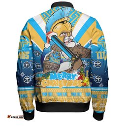 Gold Coast Titans Christmas Custom Bomber Jacket - Gold Coast Titans Santa Aussie Big Things Bomber Jacket