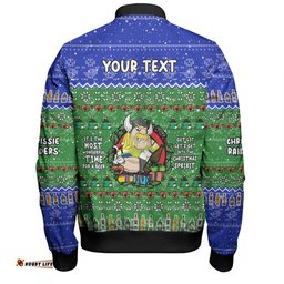 Canberra Raiders Christmas Custom Bomber Jacket - Chrissie Spirit Bomber Jacket