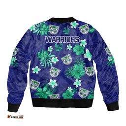 Warriors Rugby Bomber Jacket Beautiful Floral Pattern Spring Summer Vibe