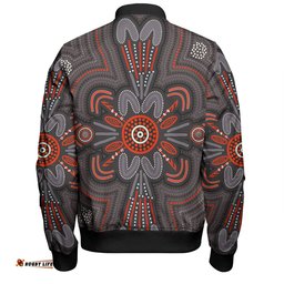Australia Dot Painting Inspired Aboriginal Bomber Jacket - Aboriginal Dot Indigenous Art Inspired Bomber Jacket