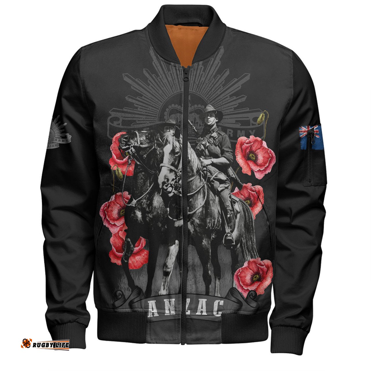 Australia Bomber Jacket - Anzac Day Lest We Forget The Light Horse