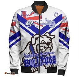Canterbury-Bankstown Bulldogs Bomber Jacket - Happy Australia Day We Are One And Free V2
