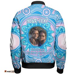 Australia Aboriginal Custom Bomber Jacket - Believe You Can And Hold Firmly Onto Your Dreams Personalised Photo (Blue) Bomber Jacket