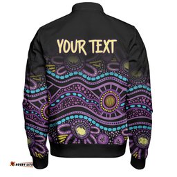 Australia Aboriginal Custom Bomber Jacket - Purple Dot In Aboriginal Style Bomber Jacket