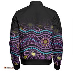 Australia Aboriginal Custom Bomber Jacket - Purple Dot In Aboriginal Style Bomber Jacket
